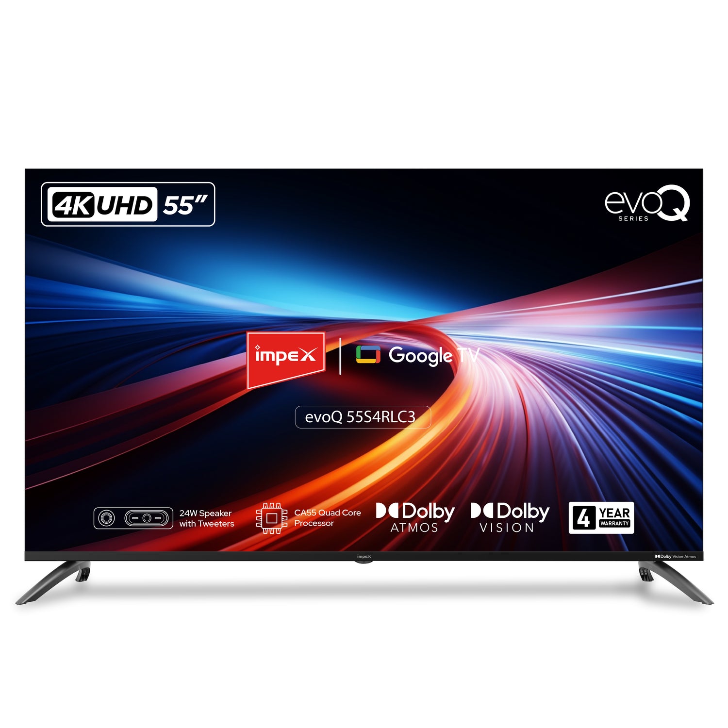 Impex evoQ 55S4RLC3 - 55" UHD Smart LED TV with Android 14 & Dolby Atmos