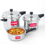 2L,3L,5L Aluminium Induction Base Outer Lid Pressure Cooker Family Combo (Pack of 3) ECO235