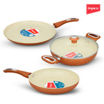 Trucera 4-Piece Ceramic Cookware Set | Tawa, Fry Pan, Kadai | 2 Year Warranty