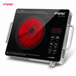 GLO X200 Infrared Cooktop | 2000W Electric Infrared Cooker | Touch Control | Digital LED Display | All Cookware Compatible | Grill Stand Included