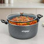 Trucera 8L Ceramic Biriyani Pot (Grey) | Induction & Non-Stick | 2 Year Warranty