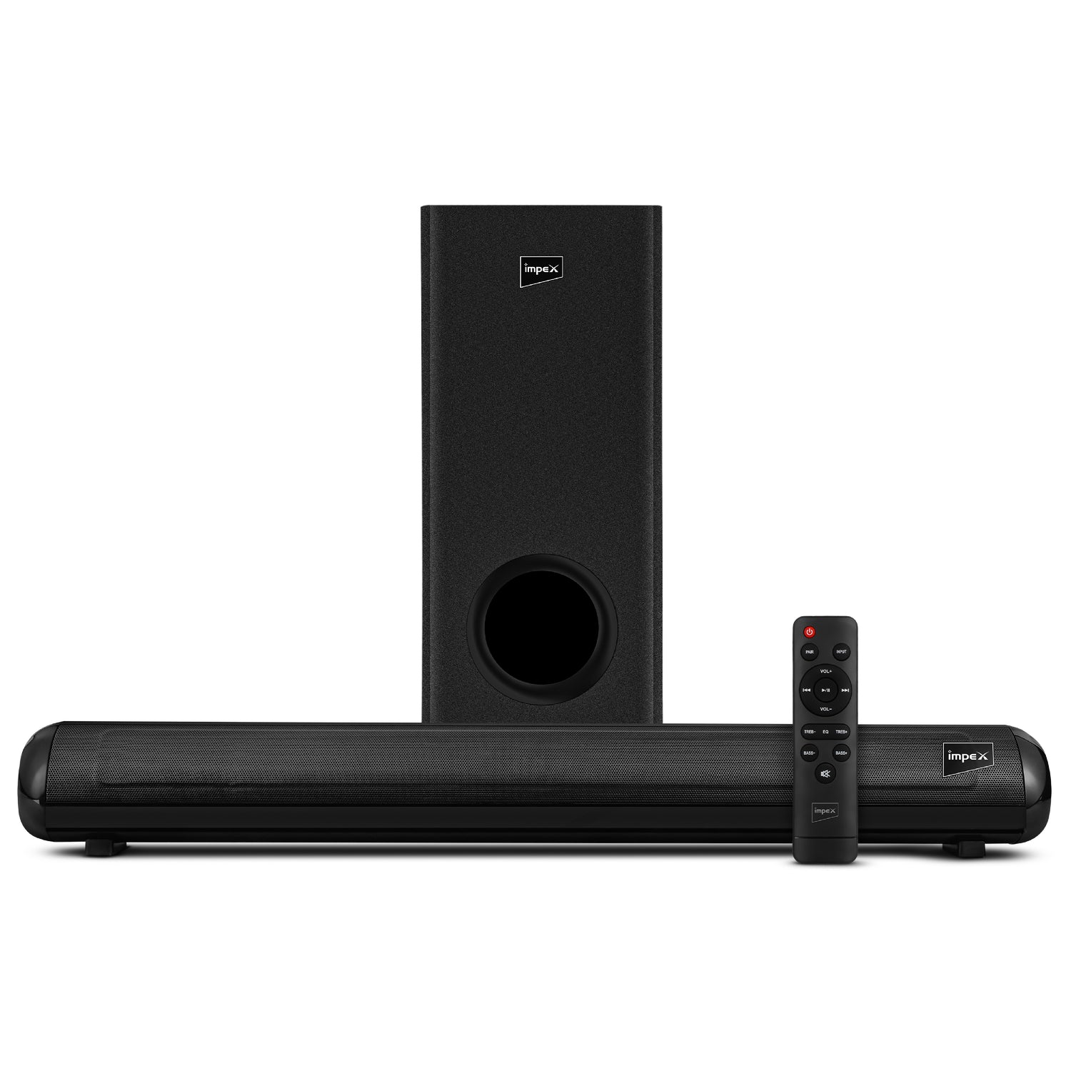 Impex TB 443 80W Soundbar with Subwoofer, Bluetooth 5.3, Multiple Inputs, Wall Mountable - Black | 1 Year Warranty