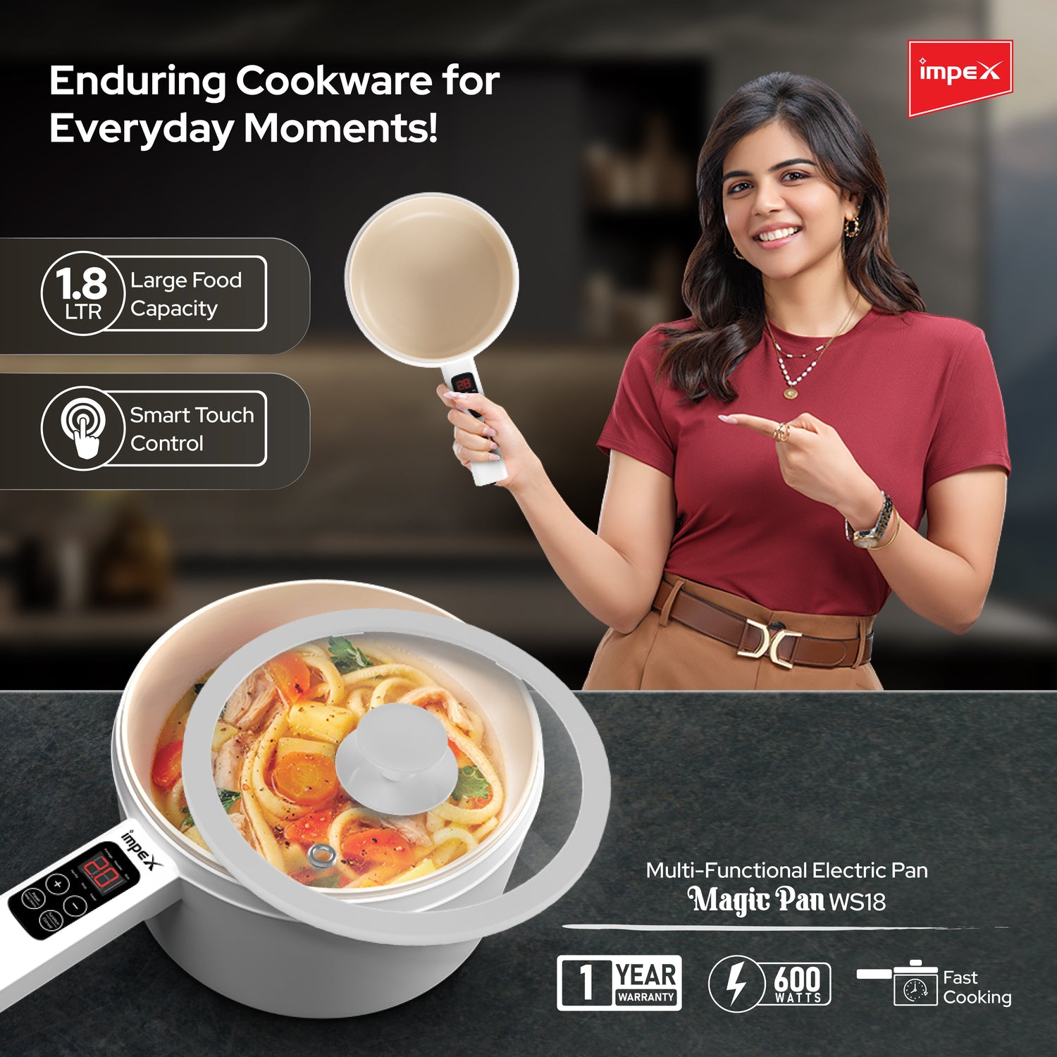 Impex Multi Functional Electric Pan ( Magic Pan WS18 )