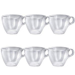 CLAIR 190 Glassware Set of 6 | 190ml Transparent Tea & Coffee Glasses