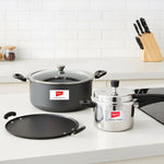 8L Non-Stick Biryani Pot + 5L Aluminium Pressure Cooker + 36cm Non-Stick Pathiri Tawa Combo | Family Cooking Essentials