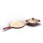 Impex RUBY 3Pcs Diecast Non-Stick Cookware Set with High-Grade Granite Coating and 1-Year Warranty