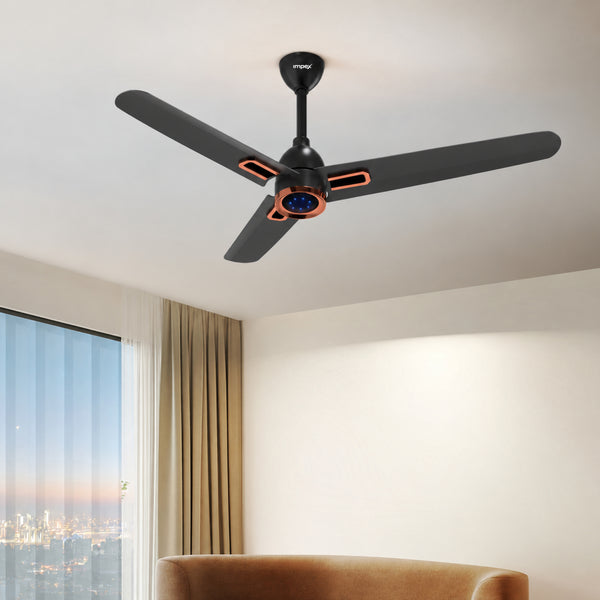 Atom Glow Smoke Brown BLDC Ceiling Fan with Remote |5 Star Energy Rating |Smart Glow LED