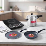 Kitchen Essential Combo - Induction Cooktop + 5L Pressure Cooker + Fry Pan + Tawa