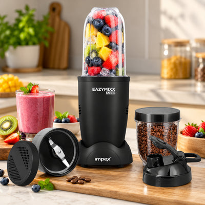 EAZYMIXX 2J500 500W Blender | 100% Copper Motor | 22,000 RPM | 2 Jars | Black | 2-Year Warranty