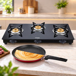 Hot Deal Combo - 3 Burner Glass Top Gas Stove + Non Stick Pan