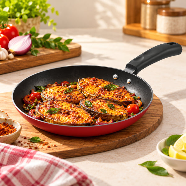 IFP-2442 Nonstick Aluminium Fry Pan | 24cm | High-Grade Teflon Coating | PFOA-Free | Induction Base | Bakelite Handle | Dishwasher Safe