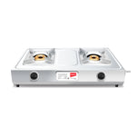 Impex IGS 12E Two-Burner Toughened Glass Top Gas Stove with Tri-Pin Brass Burners and ISI Certification