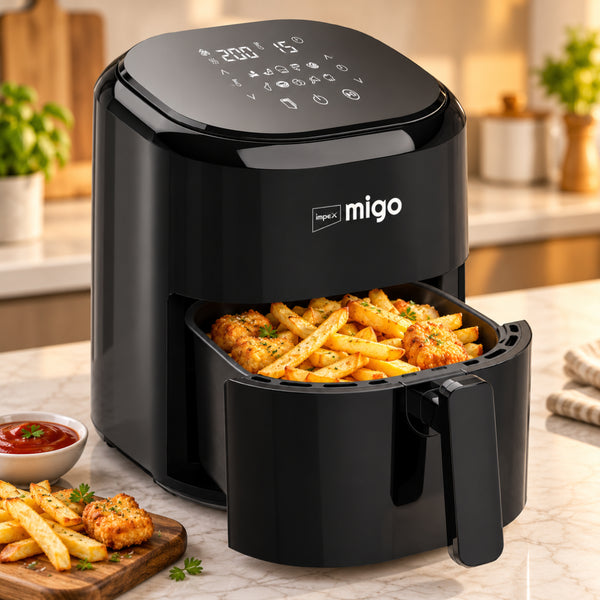MIGO NutriFry Smart Air Fryer 4.5L | 1200W | 10 Presets | Smart Touch Control | Oil-Free Cooking | 2-Year Warranty