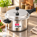 MIGO TPC 5N Serene 5 Litre Triply Pressure Cooker | Triply Stainless Steel Body | Induction & Gas Compatible |1 Year Warranty