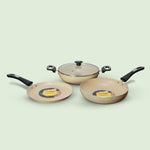 IMPEX Migo Nonstick Granite 4 Pcs Festival GIft Set FKT(B) 5 Layer Super Granite Induction Bottom