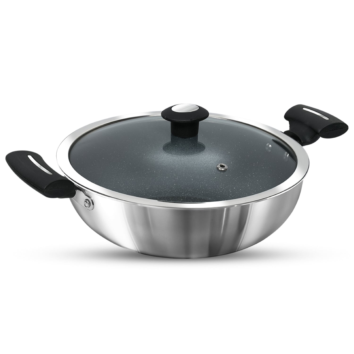Impex Shine(SKP 24) Stainless steel Non-stick Kadhai Pan 24 cm