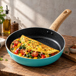 OPEL Forged Aluminium Frypan 26 (Turquoise Green) | Granite Nonstick Coating | PFOA-Free | Gas & Induction Compatible | Wooden Hard-Touch Handle | 1 Year Warranty