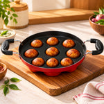Premium Nonstick Paniyarakkallu | Unniyappa Chatty | 9 Pits | High-Grade Nonstick Coating | Fast Heating | Easy to Clean | 1 Year Warranty