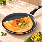 Impex Royal Granite nonstick Tawa pan 28 cm (RTP28G) with 5-Layer Granite Coating, Induction Base Tawa pan Compatible for Induction, Electric and Gas Stove Tops Having 1 Year Warranty (Grey)