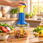 Push Chopper SQ 650 | SS 3-Blade Design | Easy Lock System | BPA-Free Transparent Bowl | Stable Square Base | Ergonomic Push Handle