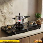 Super Premium Combo(Gas stove + Mixer Grinder + Pressure cooker + 2 freebies)