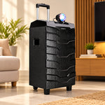 TS-1101 Portable Trolley Speaker | 100W RMS | Bluetooth | Wireless Mic | USB/TF/FM/AUX | LED DJ Lights | Recording Function | Remote Control
