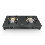 SPECTA 2B NEO Glass Top Gas Stove | 2 Burner LPG Stove with Toughened Glass | Stainless Steel Body