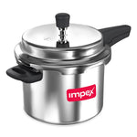 Impex Norma 5 Litre Aluminium Pressure Cooker | Outer Lid, Non-Induction Base, Silver | Fast Heating, Safe & Durable Cooker