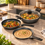 4 Piece Granite Cookware Set Delight 444 | Non Stick | PFOA Free | Easy Clean | Healthy Cooking
