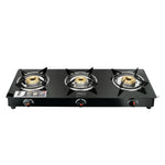 Welfire 3B Gas Stove | 3 Brass Burners | Toughened Glass Top | ISI Certified | Powder-Coated Body