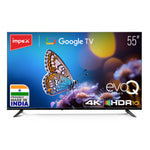 Impex 139 cm (55 Inch) UHD Google TV evoQ 55S4RLD2 | Android 11 | HDR | LED TV | Wi-Fi, Bluetooth, USB, HDMI | 4 Years Warranty | Storage Memory 8GB and 2GB RAM (Black)