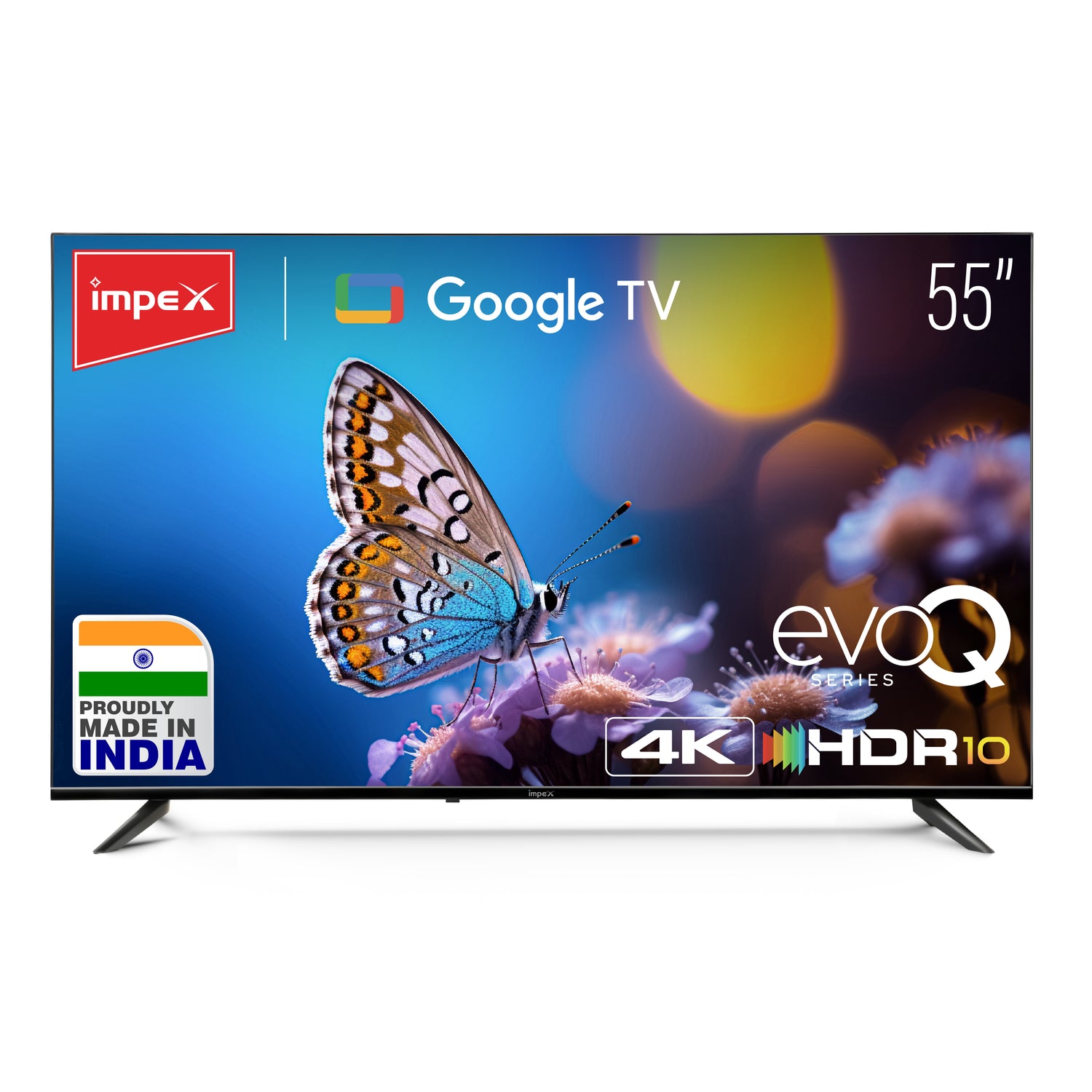 Impex 139 cm (55 Inch) UHD Google TV evoQ 55S4RLD2 | Android 11 | HDR | LED TV | Wi-Fi, Bluetooth, USB, HDMI | 4 Years Warranty | Storage Memory 8GB and 2GB RAM (Black)