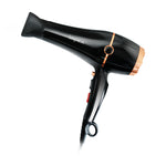 Impex HD 1K3 2000W Professional Hair Dryer with 2 Nozzles and Multiple Heat/Speed Settings (Black with Gold)