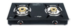 MIGO Linea 2 Burner Glass Top Gas Stove | 6mm Toughened Glass | Mild Steel Body | Manual Ignition | Open Burners | ISI Certified | 1 Year Warranty