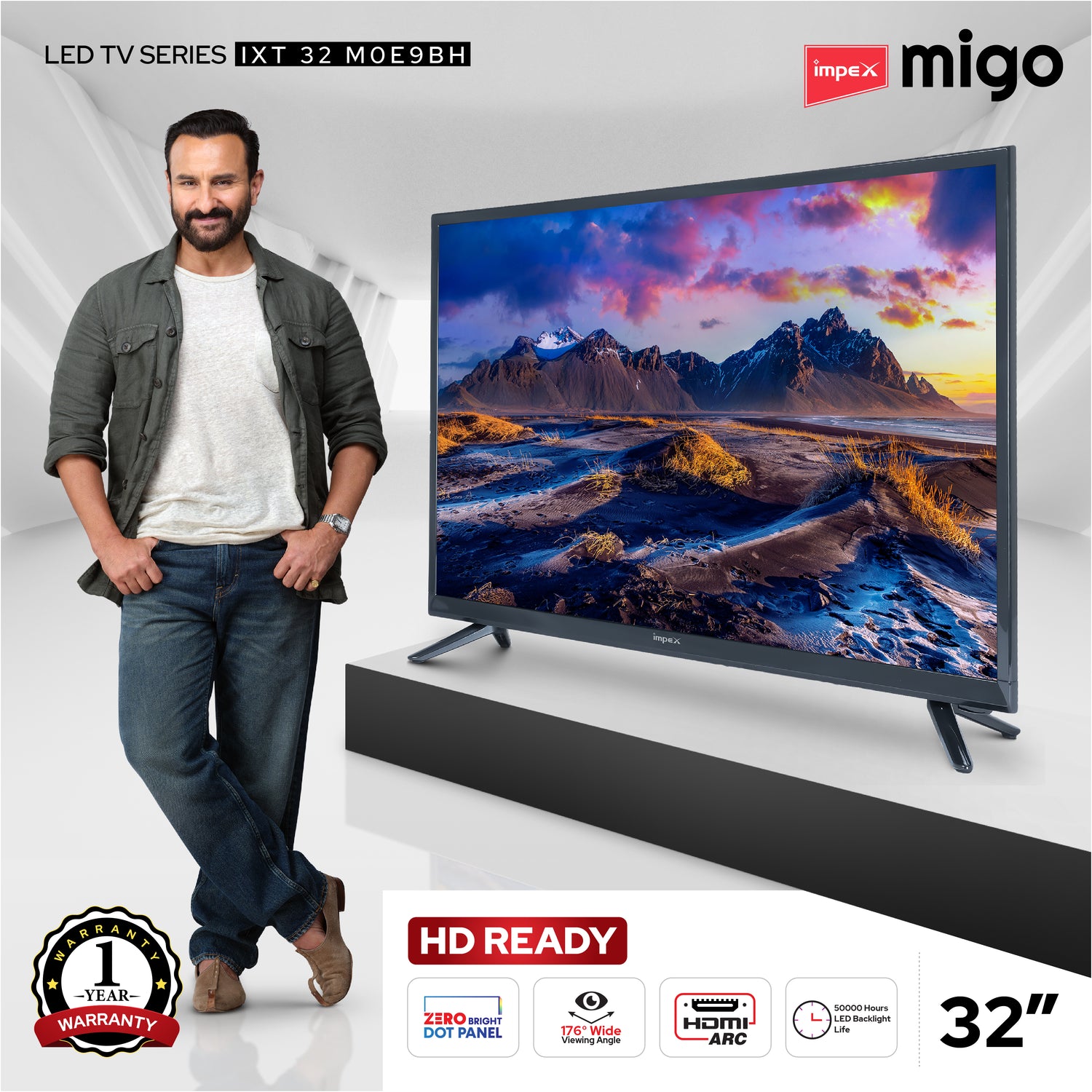 Impex Migo 80 cm (32 inch) HD Ready LED TV 1 Year On-site Warranty (Black)
