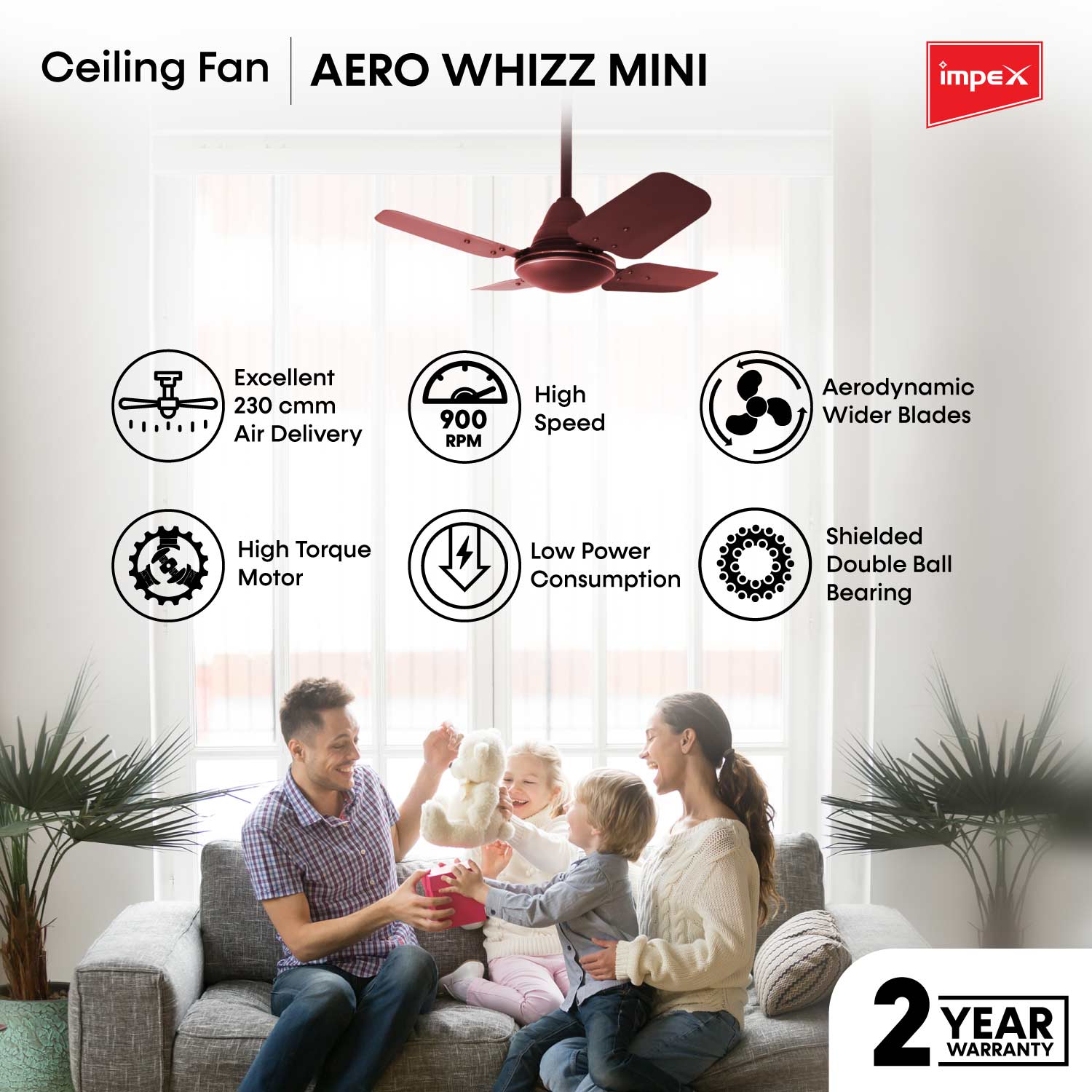 IMPEX High Speed Ceiling Fan (AERO WHIZZ MINI)