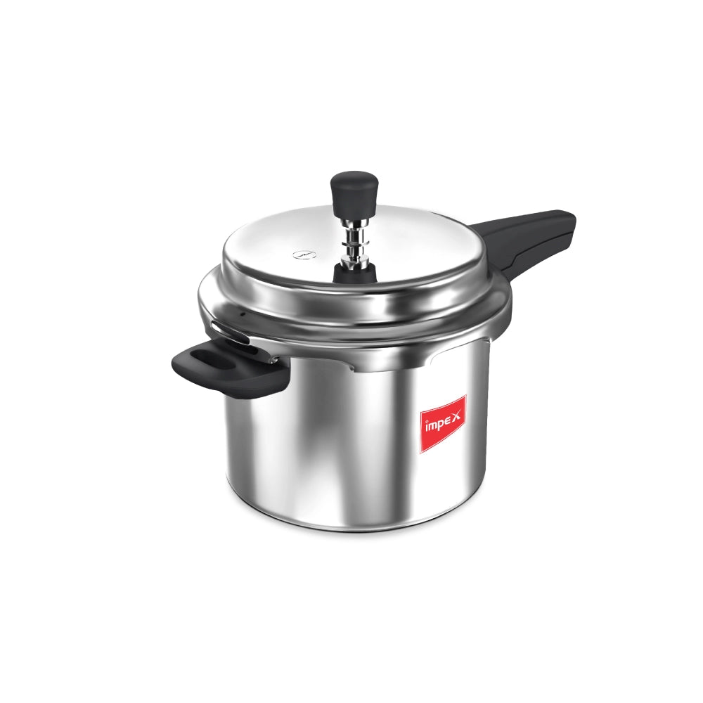 Impex Norma Non-Induction Base Outer Lid Aluminium Pressure Cooker, 5 litres, Silver