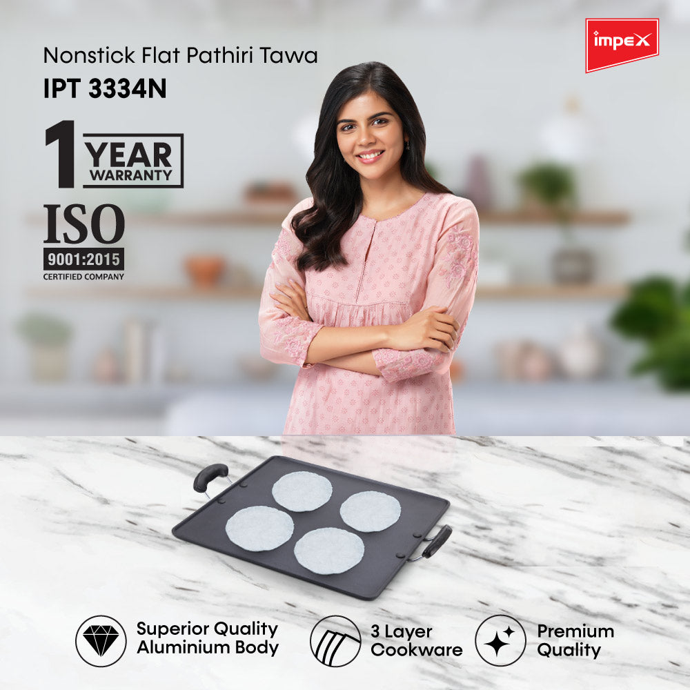 Impex IPT-3334N Nonstick Aluminium Pathiri Tawa
