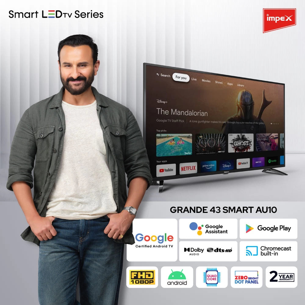 Impex special combo of 108 cm (43 Inches) Android Smart TV 2.1 Ch Multimedia Soundbar