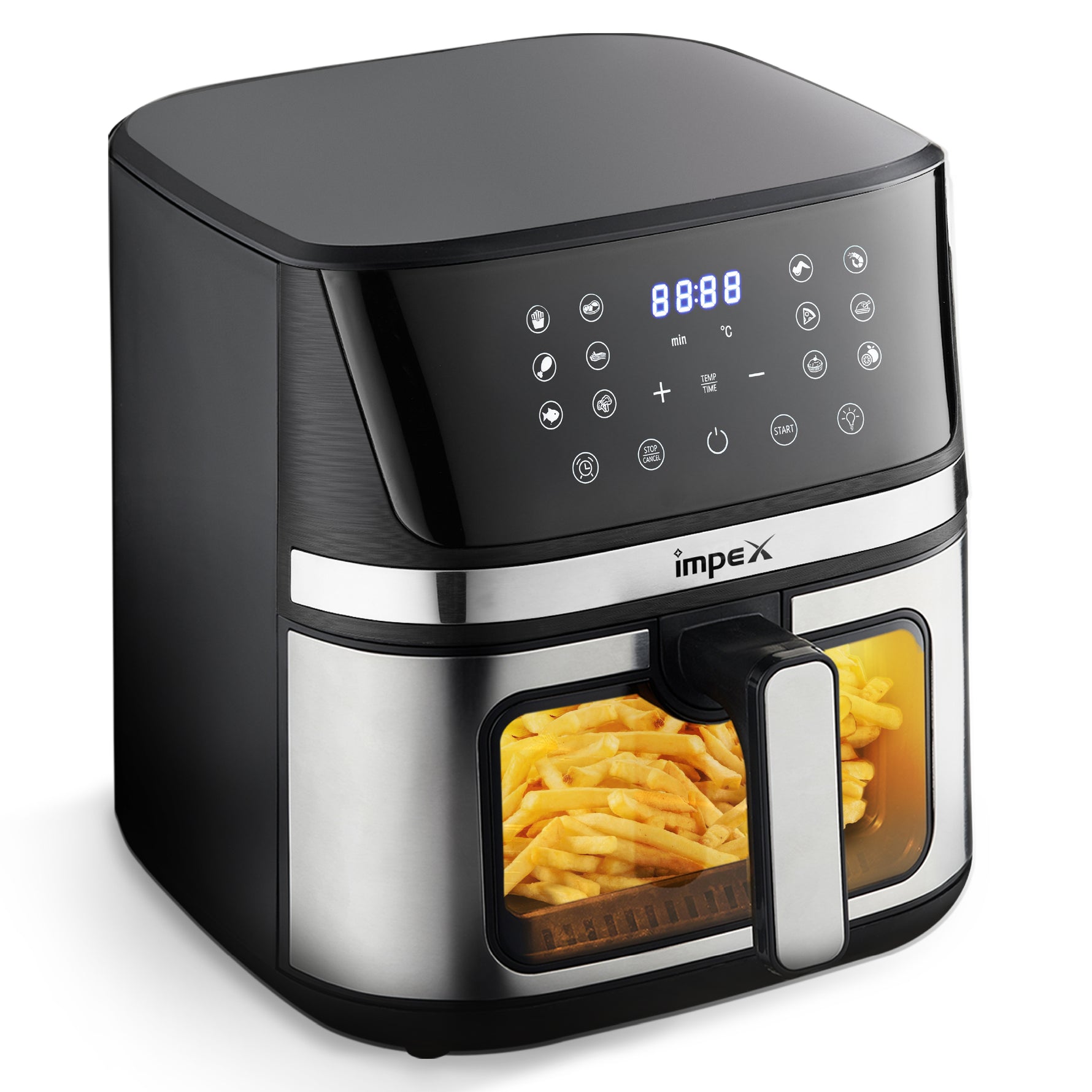 Impex Smart Fry DS65 - Black and Steel Finish, 6.5 Litres