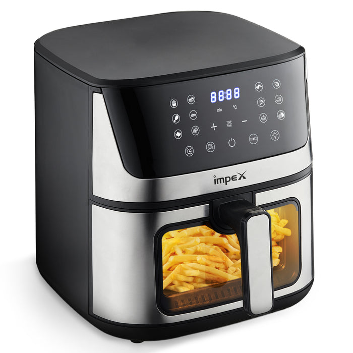 Impex Smart Fry DS65 - Black and Steel Finish, 6.5 Litres