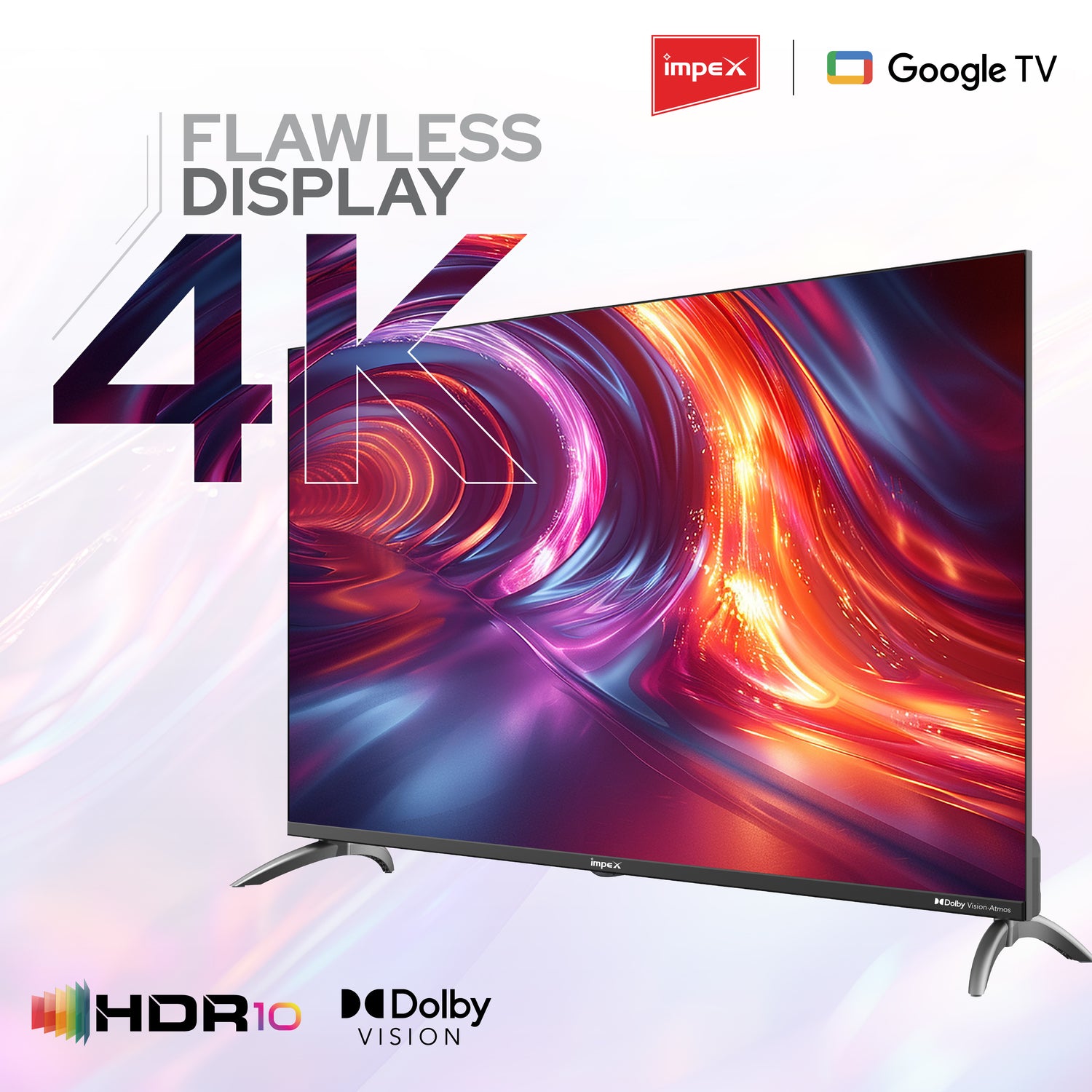 Impex evoQ 65-inch 4K UHD Smart Google TV with Dolby Vision, Dolby Atmos, and 2+2 Year Warranty (Black)