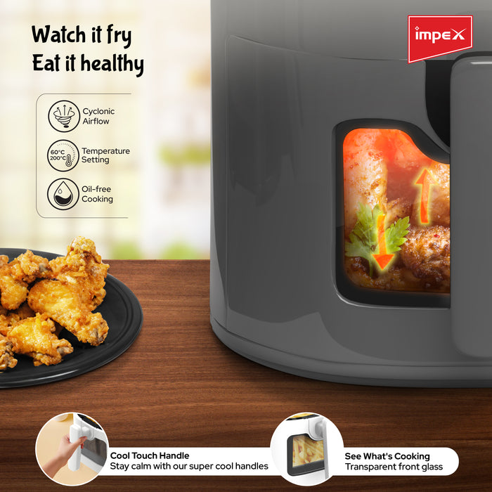 Air Fryer DS45 SMART FRY Grey With Transparent Window Air Fryer (4.5 L)