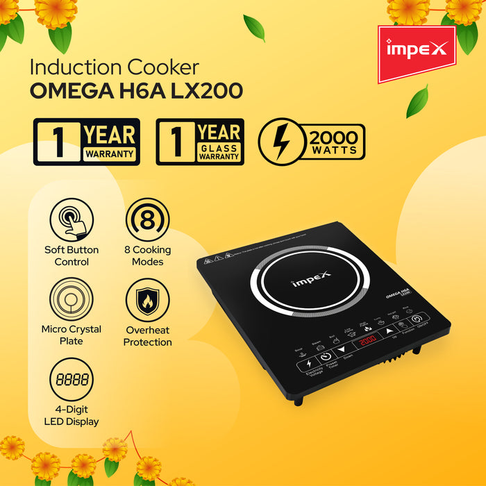 Impex Combo Induction Cooker (OMEGA H6A LX200) , Electric Kettle (STEAMER 1501), Mixer Grinder (GRIND Q 750 GREY BLACK)