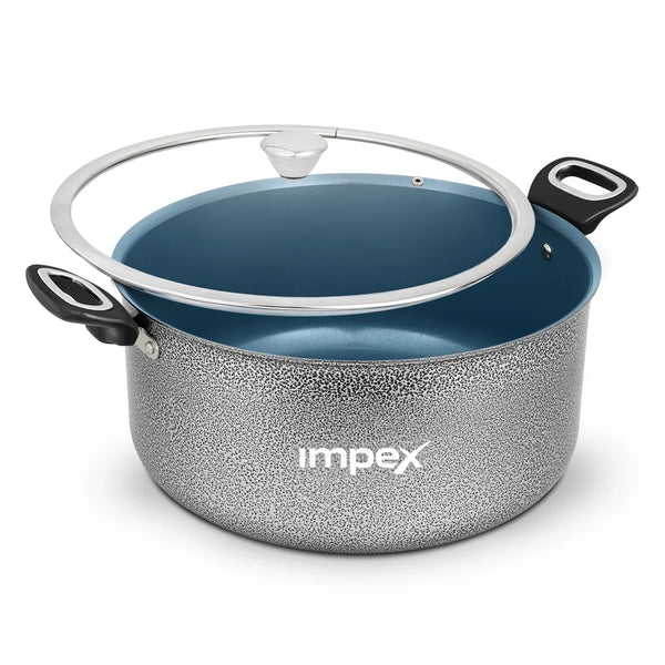 Trucera 10L Ceramic Biriyani Pot With Lid (Grey) | All Stove Top| Non Stick | 2 Year Warranty