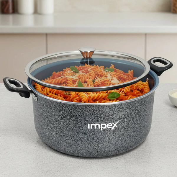 Trucera 8L Ceramic Biriyani Pot With Lid (Grey) | All Stove Top| Non Stick | 2 Year Warranty
