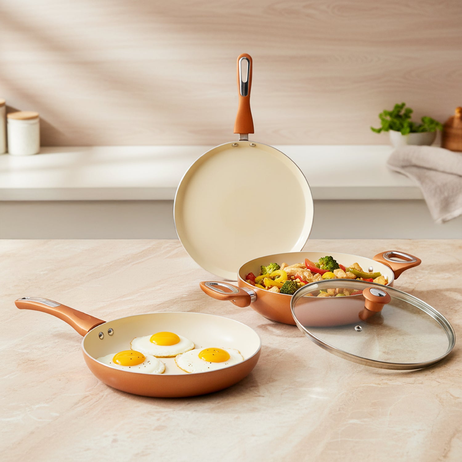 IMPEX Migo Nonstick Granite 4 Pcs Festival GIft Set FKT(B) 5 Layer Super Granite Induction Bottom