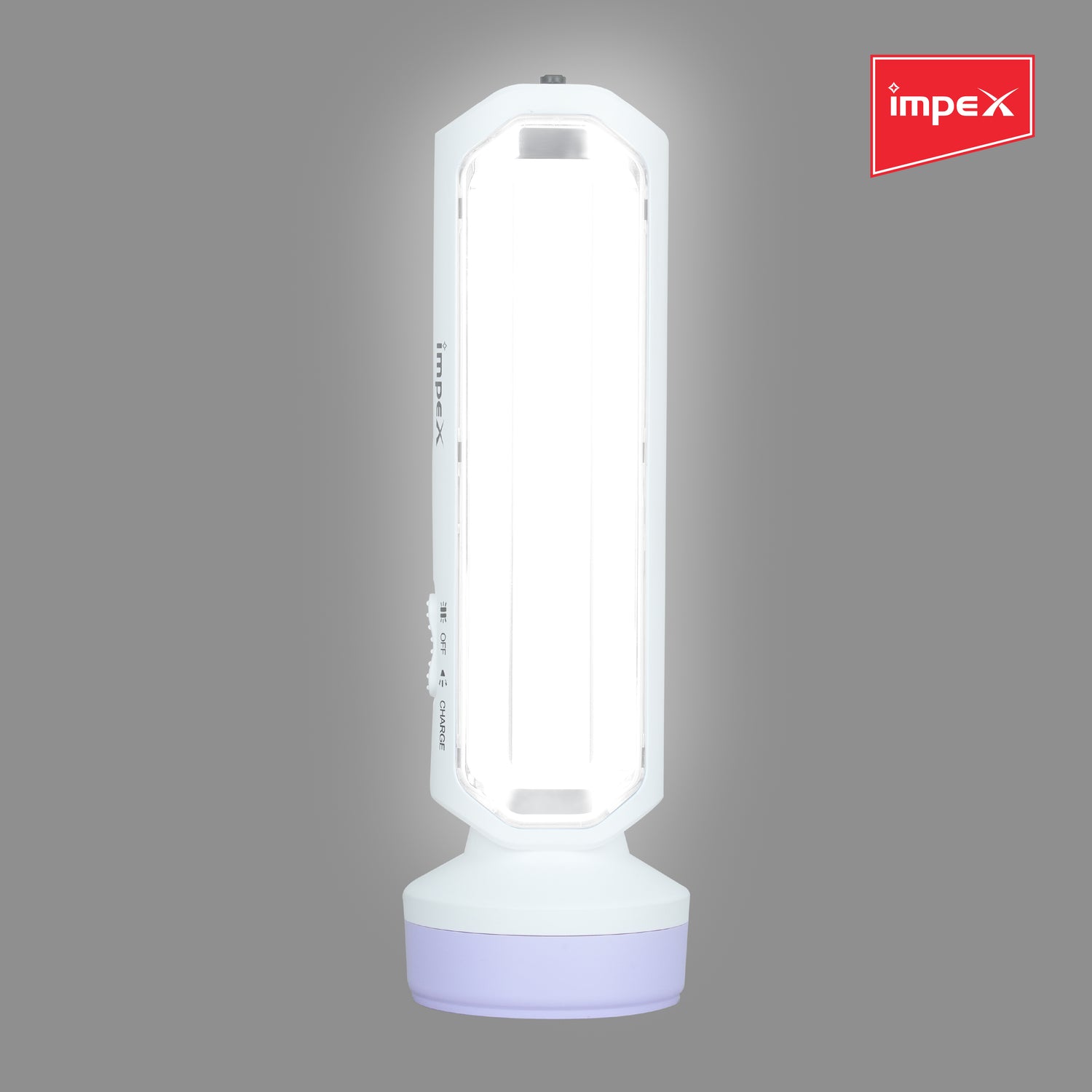 Impex LUMIN A3 Rechargeable LED Flashlight with Dual Torch & Lamp Modes and Built-in Charging Plug (White)