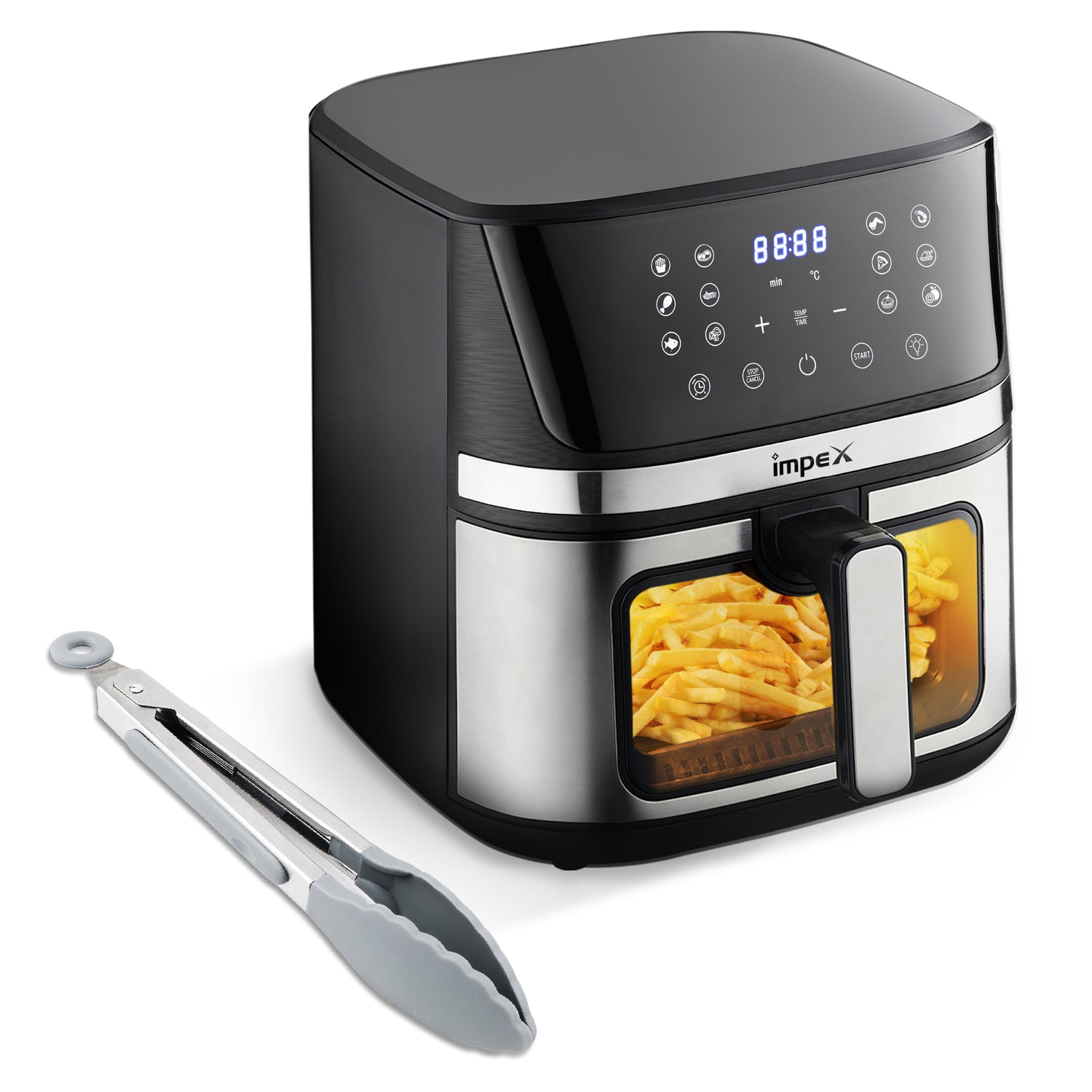 Impex Smart Fry DS65 - Black and Steel Finish, 6.5 Litres