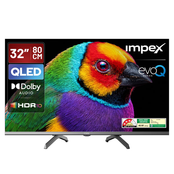 Impex evoQ 80 cm (32 inch) Full HD QLED Google TV 32S3QLC3 | Dolby Audio 24W, HDR10, Dual-Band Wi-Fi, Voice Remote | 4 Year Warranty